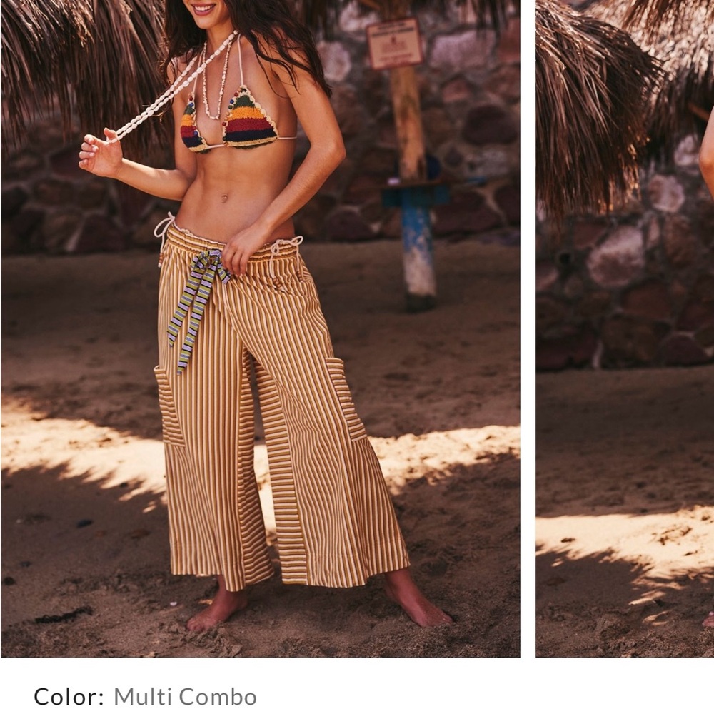 Free People Blanche Pants Multi Combo Color